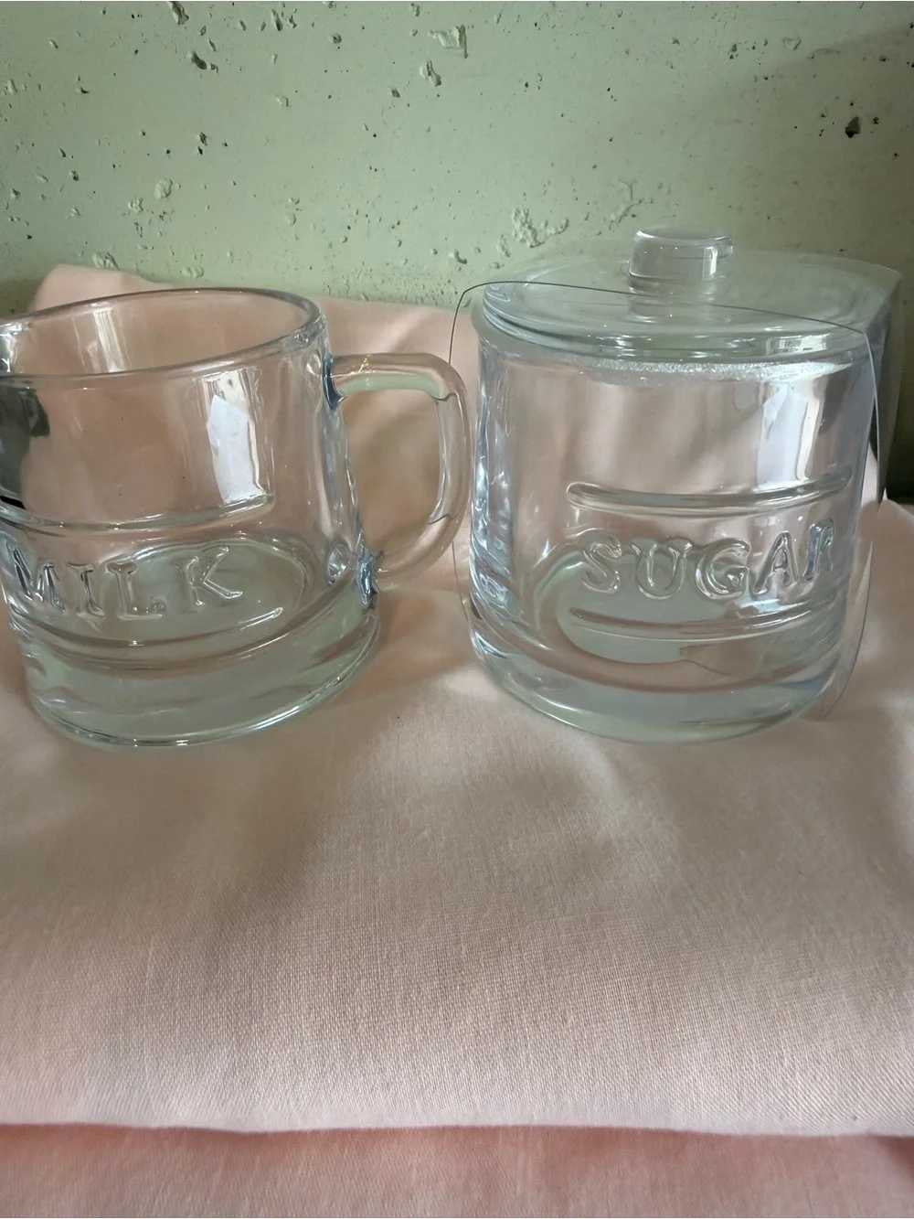 Hearth & Hand Clear Glass Milk Pitcher and Sugar Jar Set